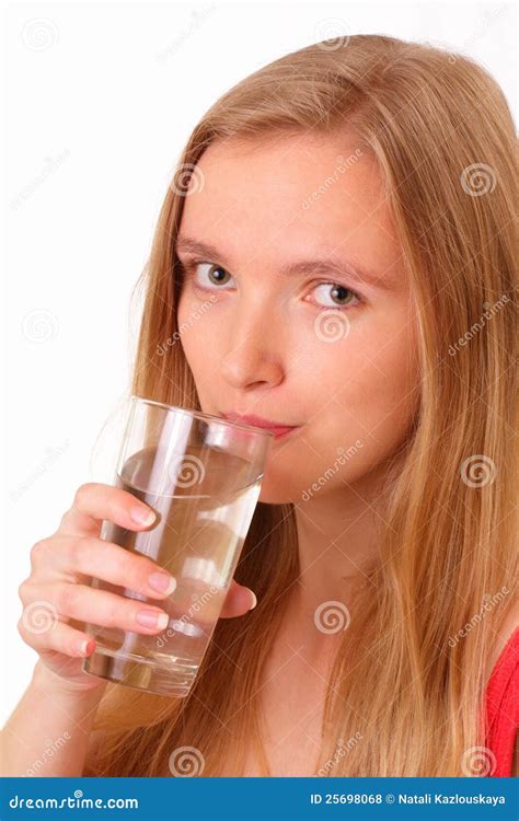 Beautiful Young Woman Drinking Water Stock Photo Image Of Pure Body