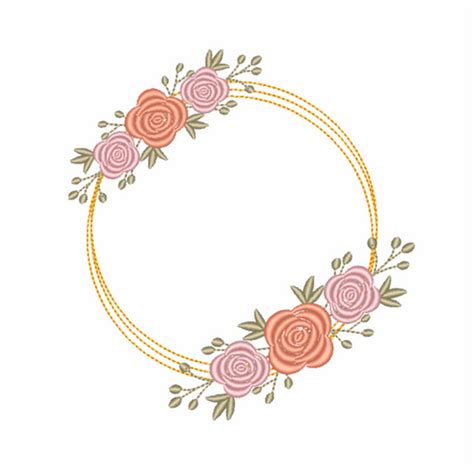 Floral Circle Border Machine Embroidery Design Embroiderymatters101