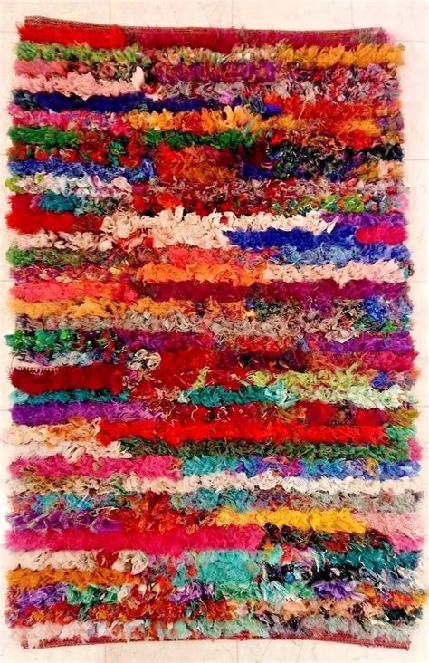Hand Made Woven Rag Shag Rug Repurposed Recycled Clothing Etsy