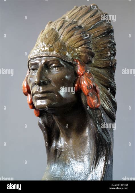 Antique American Indian Austrian Cold Painted Bronze Stock Photo Alamy