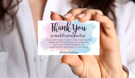 Printable Thank You For Your Purchase Cards A Touch Of La