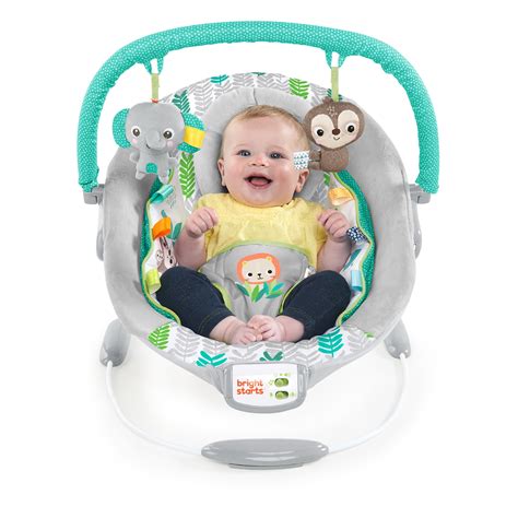Bright Starts Jungle Vines Comfy Baby Bouncer With Vibrating Infant