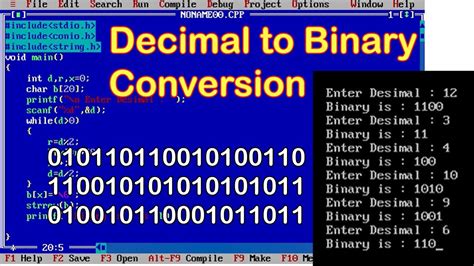 Decimal To Binary Conversion In C Using While Loop Youtube