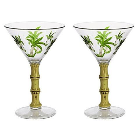 Nantucket Home Palm Tree 6 Ounce Acrylic Martini Glasses Set Of 2