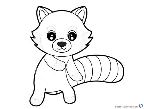 Red Panda Coloring Pages Cute Cartoon Coloring Sheet Free Printable