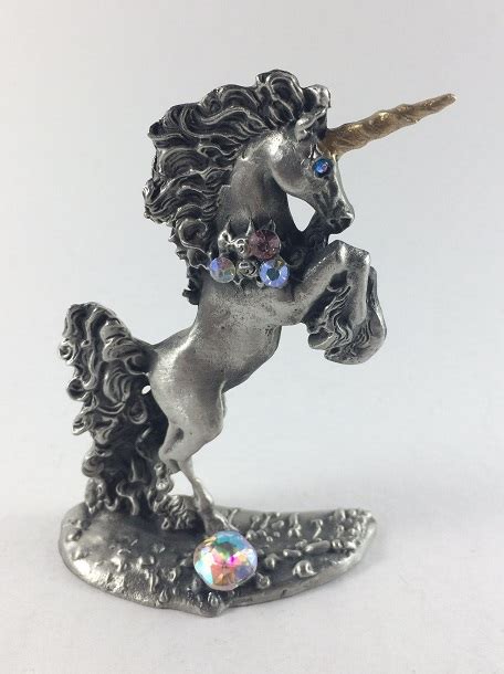 Large Standing Unicorn Pewter Figurine Home And Living Home Décor
