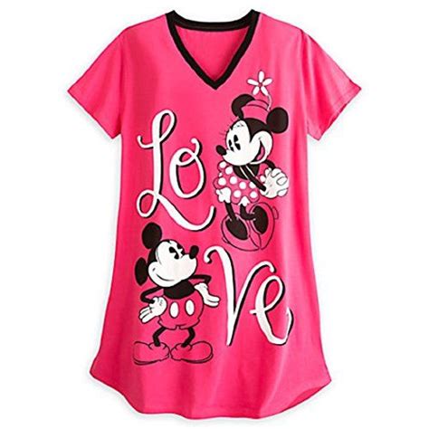 Disney Store Minnie Mickey Ladies Nightshirt Nightgown Love Red Xs S M