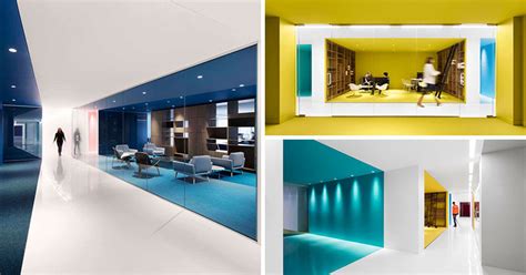 This Office Interior Used Color To Create Distinct Spaces Contemporist