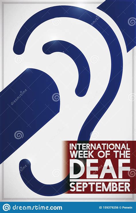 Deafness Symbol And Label For International Week Of The Deaf Vector