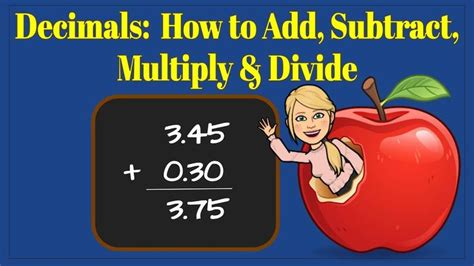 Decimals How To Add Subtract Multiply And Divide Review For Grade 7