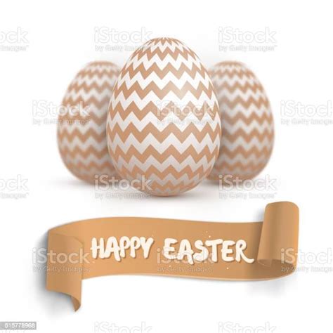 Realistic Vector Easter Egg Set Happy Easter Painted Vector Egg Stock