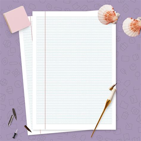 Lined Paper Template Narrow Ruled 14 Inch Template Printable Pdf