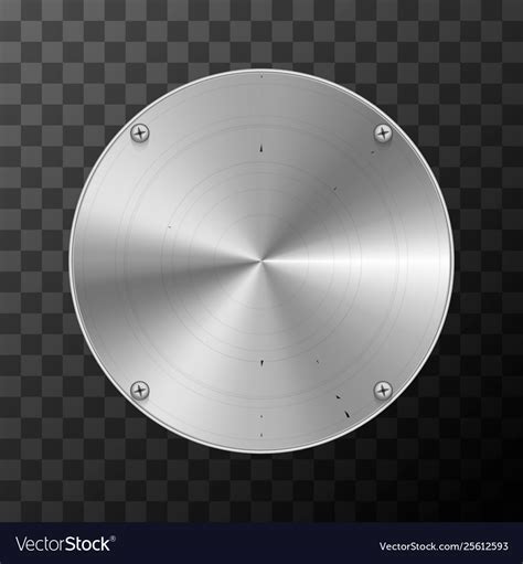 Glossy Metal Industrial Plate In Round Shape Vector Image