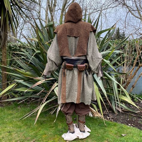 Larp Costume Set Battle Mage Brown Wool And Cotton Etsy