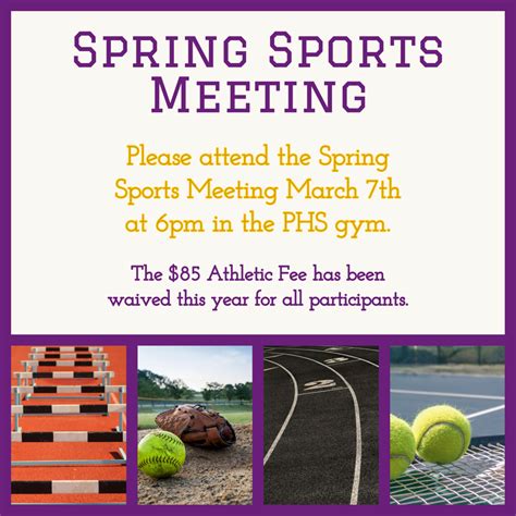 Spring Sports Meeting Soon Park High School