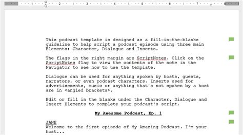 Does Final Draft offer a script template for podcasts?