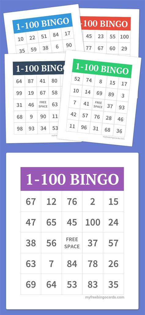 1 100 Printable Bingo Cards Printable Bingo Cards