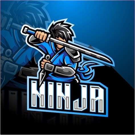 Diseño De Logotipo De Mascota Ninja Esport Vector Premium