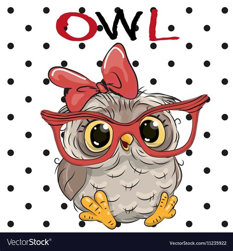 Cute Owl With Glasses Royalty Free Vector Image