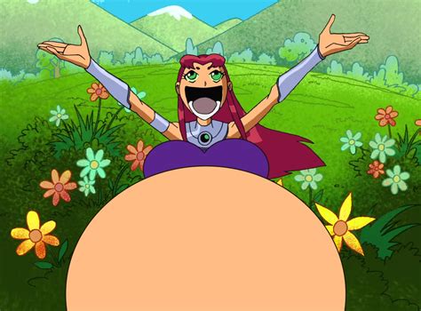 Very Busty Very Pregnant Starfire Inflation Of Light