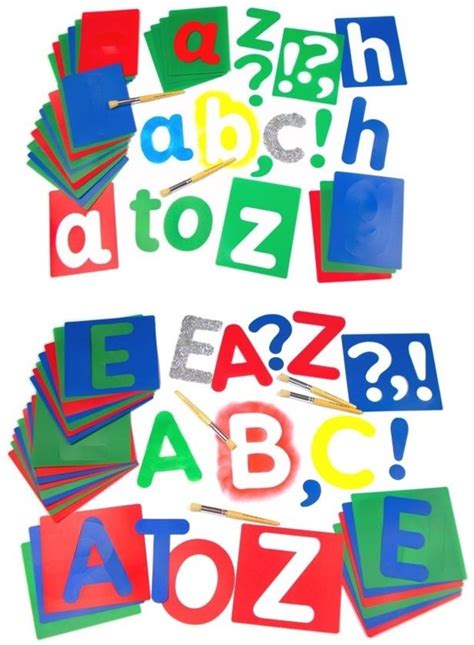 Large Letter Stencils Complete Alphabet Set Childrens Art