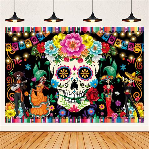 Buy Hiparty 6x4ft Mexican Day Of The Dead Party Decoration Supplies