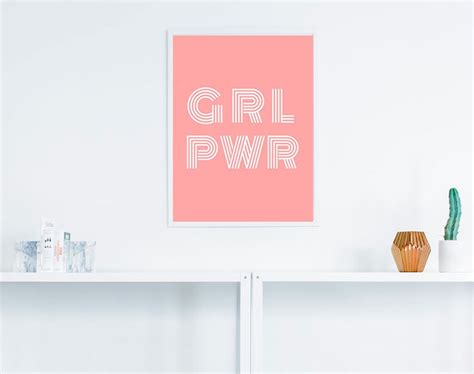 Girl Power Print Grl Pwr Poster Feminist Art Printable Wall Etsy
