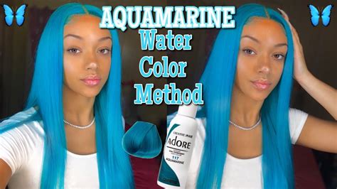 Blue Hair Watercolor Method Aquamarine Adore Hair Dye Ft Unice Hair