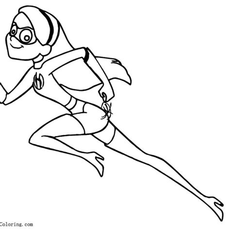 Incredibles 2 Coloring Pages Violet Line Art Free Printable Coloring