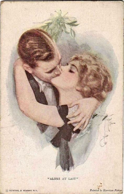 Vintage Harrison Fisher Couple Man Woman Valentine Graphic Etsy