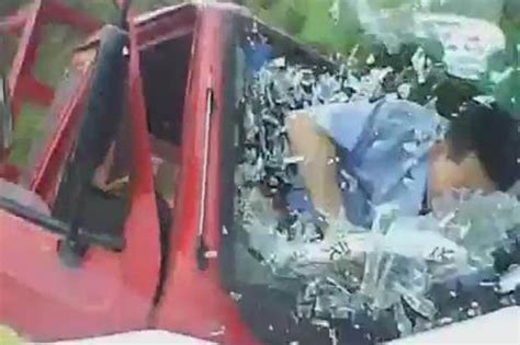 Video Man Shatters Through Windshield With His Head In Car Crash