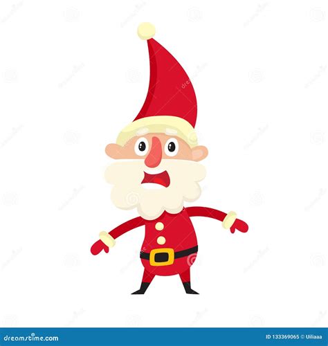 Cute Santa Claus Upset Cartoon Vector Illustration Isolated On White