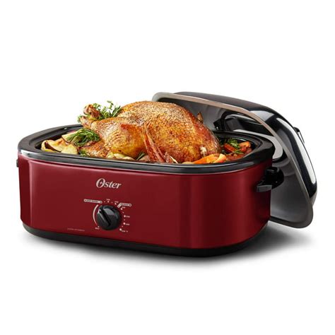 oster 18 quart red roaster with high dome and self basting lid