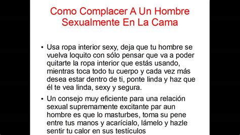 Saber Como Complacer A Un Hombre En La Cama Buenos Consejos Sexuales