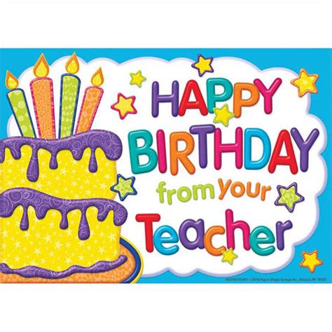 Colour My World Birthday Teacher Cards Blackboard Jungle