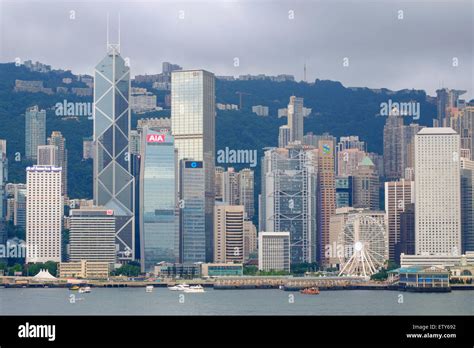 Daytime Skyline Of Skyscrapers In Hong Kong From Kowloon On A Clear