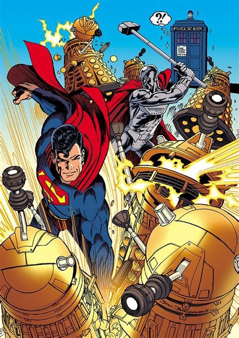 Dr Who Superman And Steel Vs Daleks By Jon Bogdanove Superman