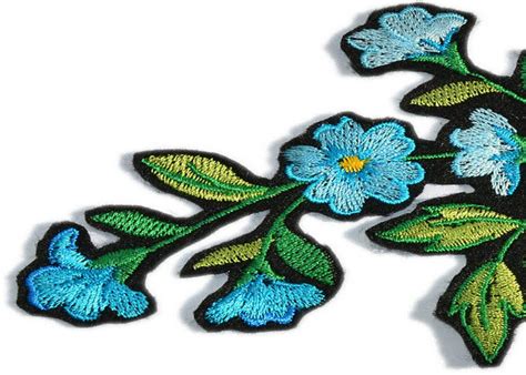 iron on flower embroidered applique patches for vintage clothing decoration