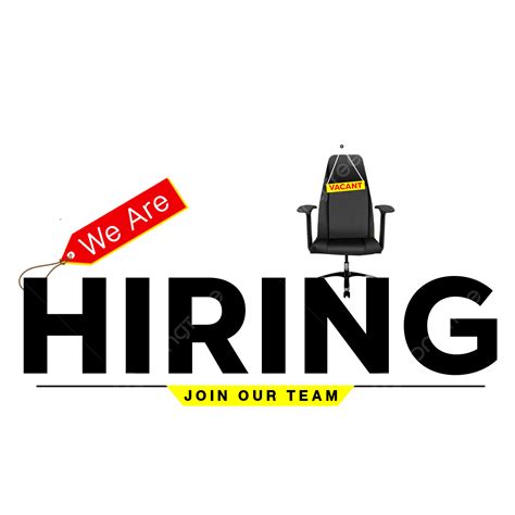 We Are Hiring Job Vacant With Chair Vector Job Recruitment We Are