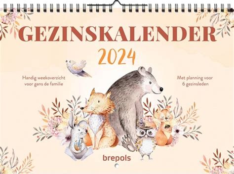 Brepols Gezinskalender Weekoverzicht Nederlandstalig 2024 Bij Vindiq