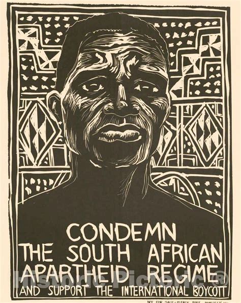 Vintage Poster Condemn The South African Apartheid Regime And Support