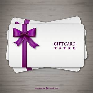 Gift Cards With Purple Ribbon Vector Free Download