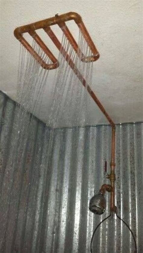 Diy Copper Piping Rain Shower Head Outdoorwood Copper Diy Diy Bathroom Design Primitive