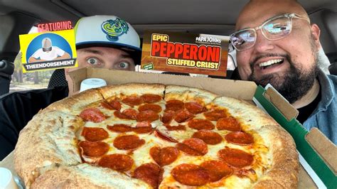 New Papa Johns Epic Pepperoni Stuffed Crust Pizza 🍕 Taste Test W Theendorsement Youtube