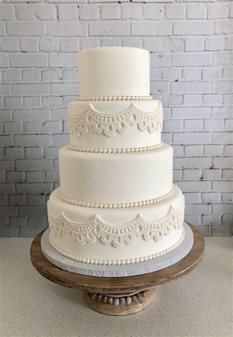 Fake Wedding Cake Four Tier Fondant Wedding Cake Fake Etsy