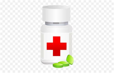 Medical Pills Pot Icon Medicine Bottle With Red Cross Emojipills