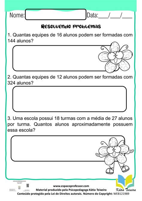 Atividades De Matemática 4º Ano Situações Problema 4º Ano Para Baixar