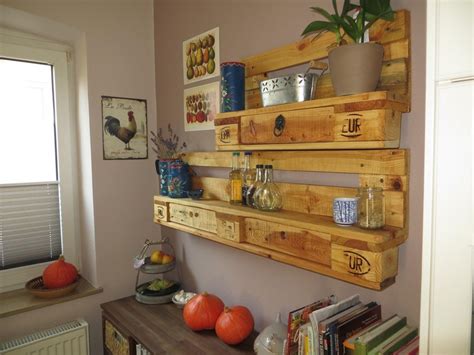 The metal pipe shelves are mostly to build in the same manner, but you can vary the tone of wood shelving boards to give amazing variations to them. Wood Pallets Kitchen Spice Racks | Pallet Ideas
