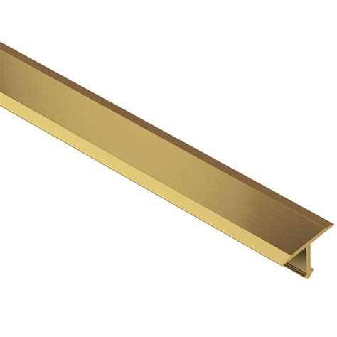 Schluter Reno T Solid Brass 1 In X 8 Ft 2 12 In Metal T Shaped Tile