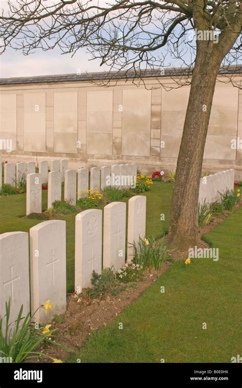 Panels On The Walls Of The Dud Corner First World War Cemetery Near